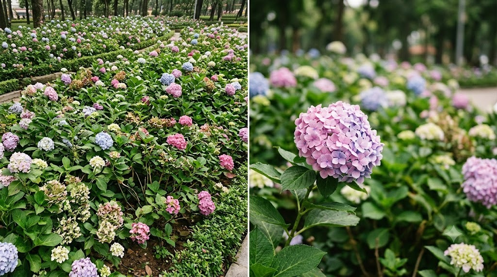 So sánh chụp cả vườn và chọn một bông làm chủ thể